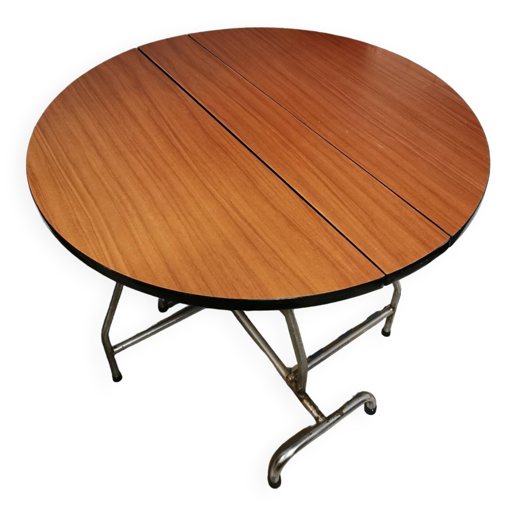 Table ronde pliante en Formica vintage | Selency