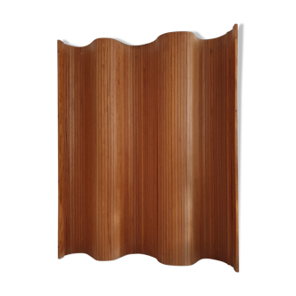 Pine tambour room divider / screen by Habitat, c.1980