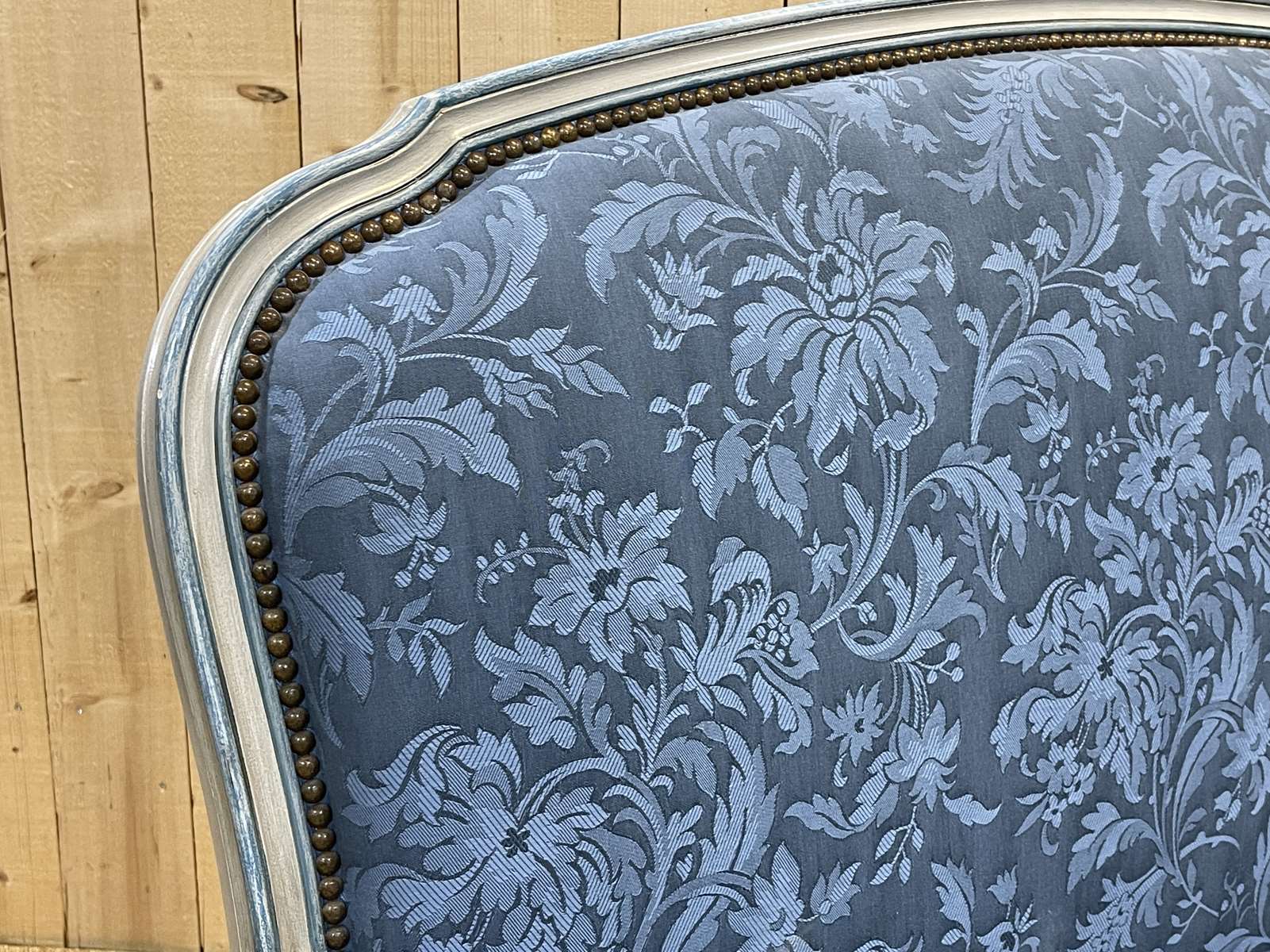 Louis XV style sofa from the 70s in beech, feather seat cushions