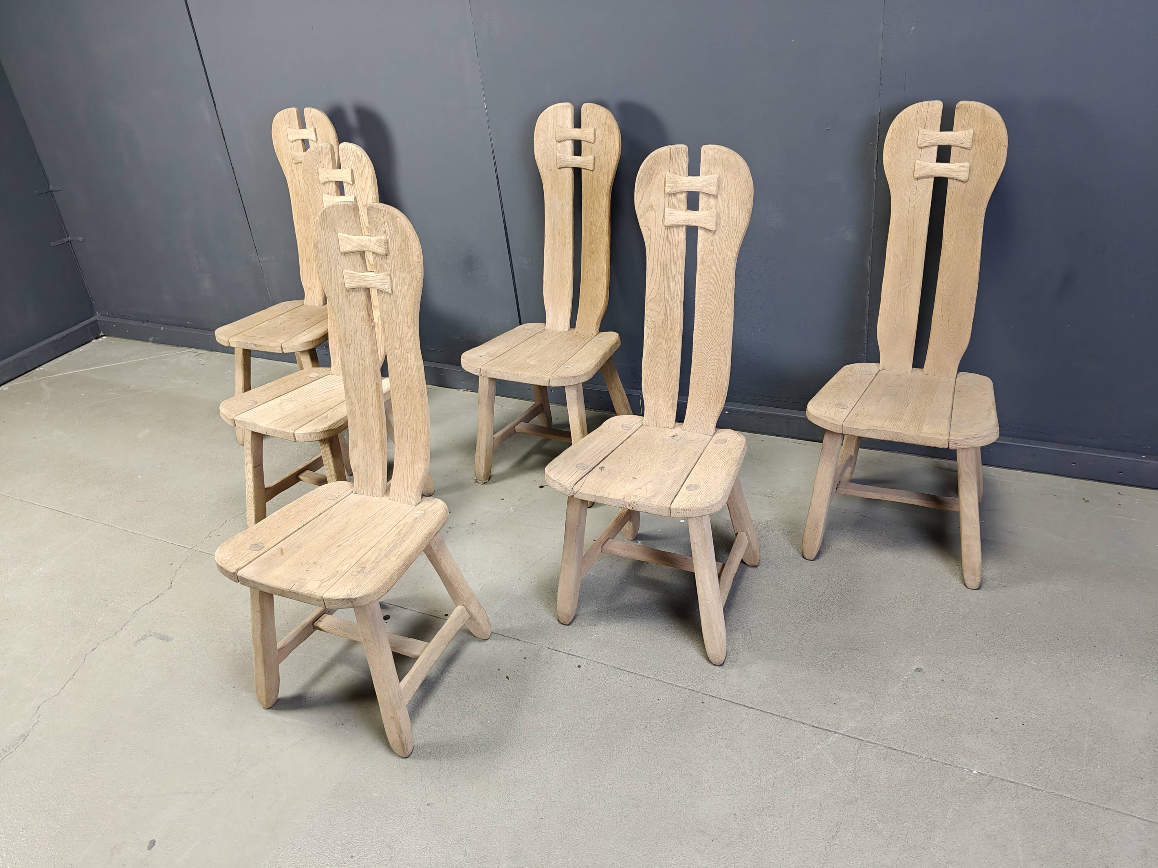 Vintage dining chairs by Depuydt, Belgium, set of 6 - 1960s