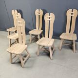 Vintage dining chairs by Depuydt, Belgium, set of 6 - 1960s