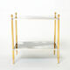 Pair of tables ends sofa brass chrome mirror