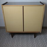 Walnut lace-up vintage chest of drawers