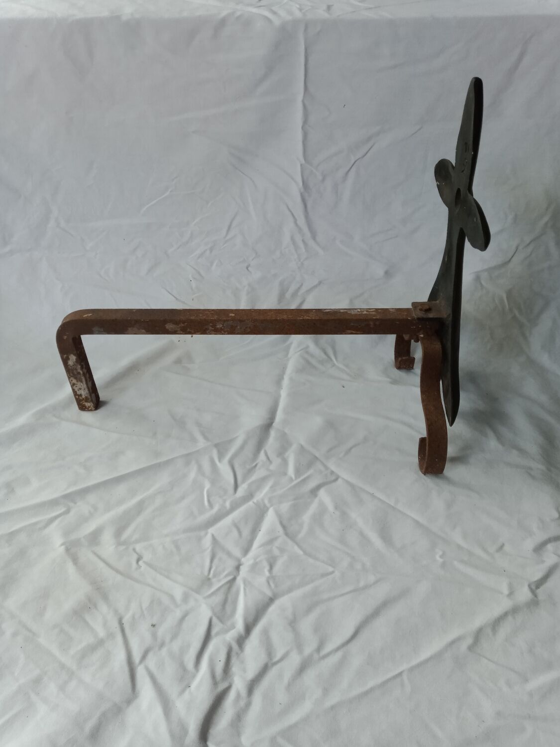 Bronze lily andirons