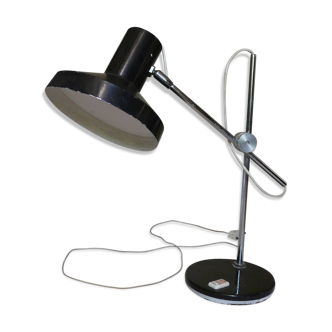 Lampe articulée en métal noir années 50