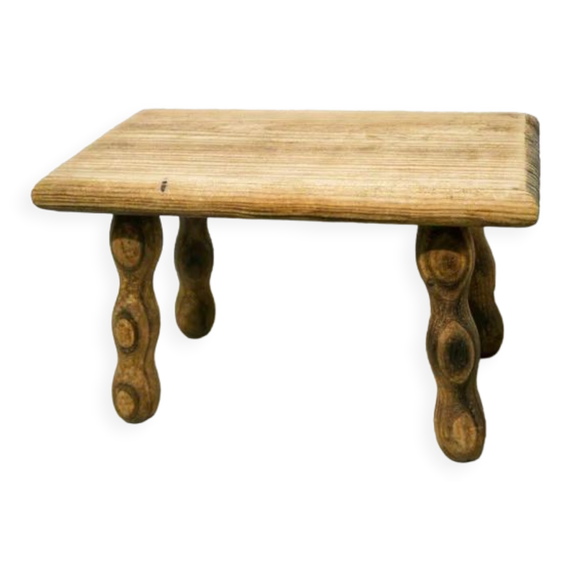 Small turned wooden stool footrest