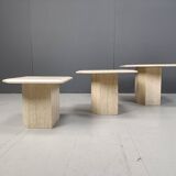 Vintage travertine nesting tables or side tables, 1970s