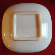 LARGE SQUARE SALAD BOWL / FRUIT BOWL IN FAIENCE SIGNED "QUIMPER"