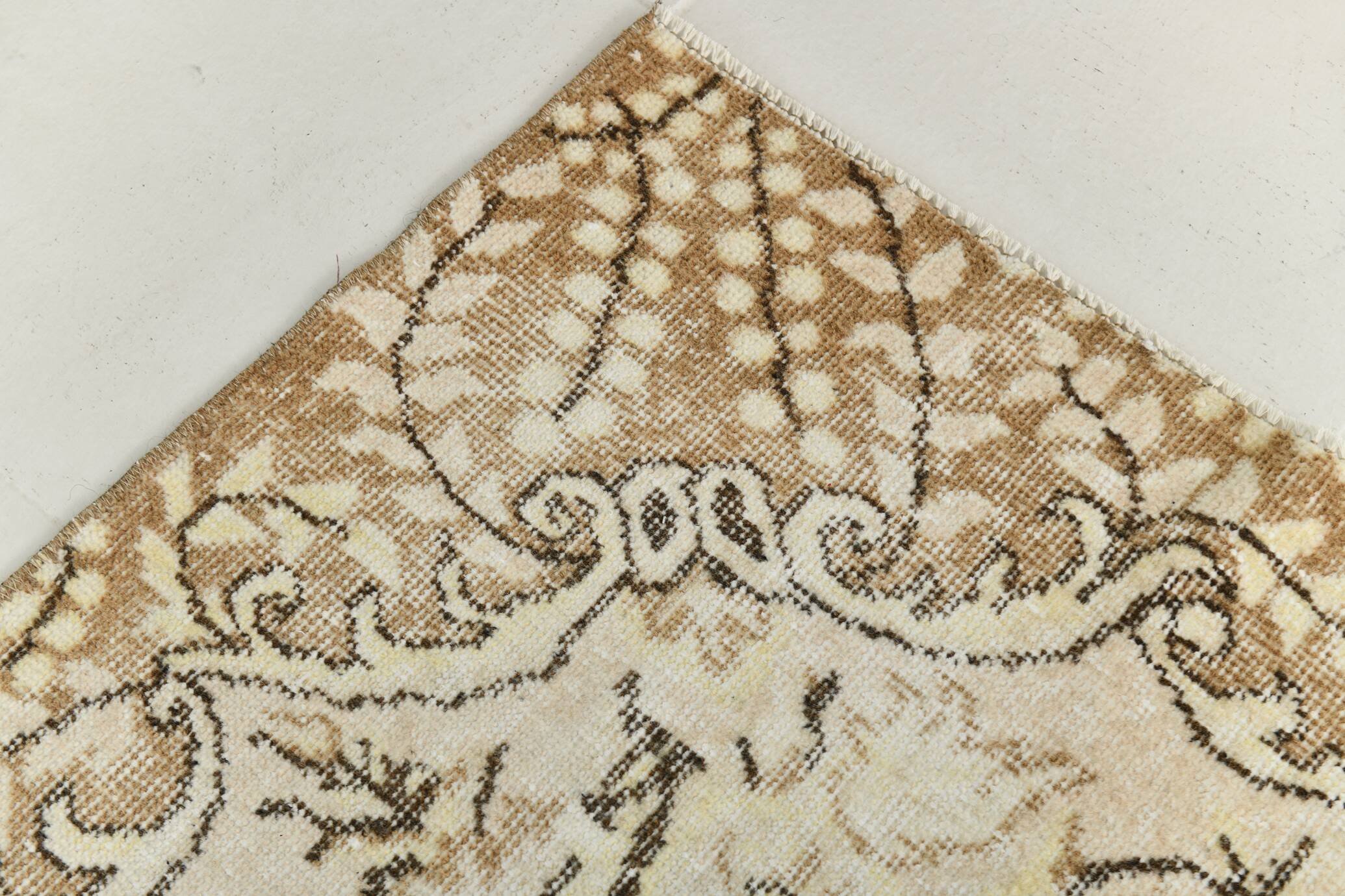 All-Over Floral Pattern Beige Brown Turkish Rug, 166x285Cm