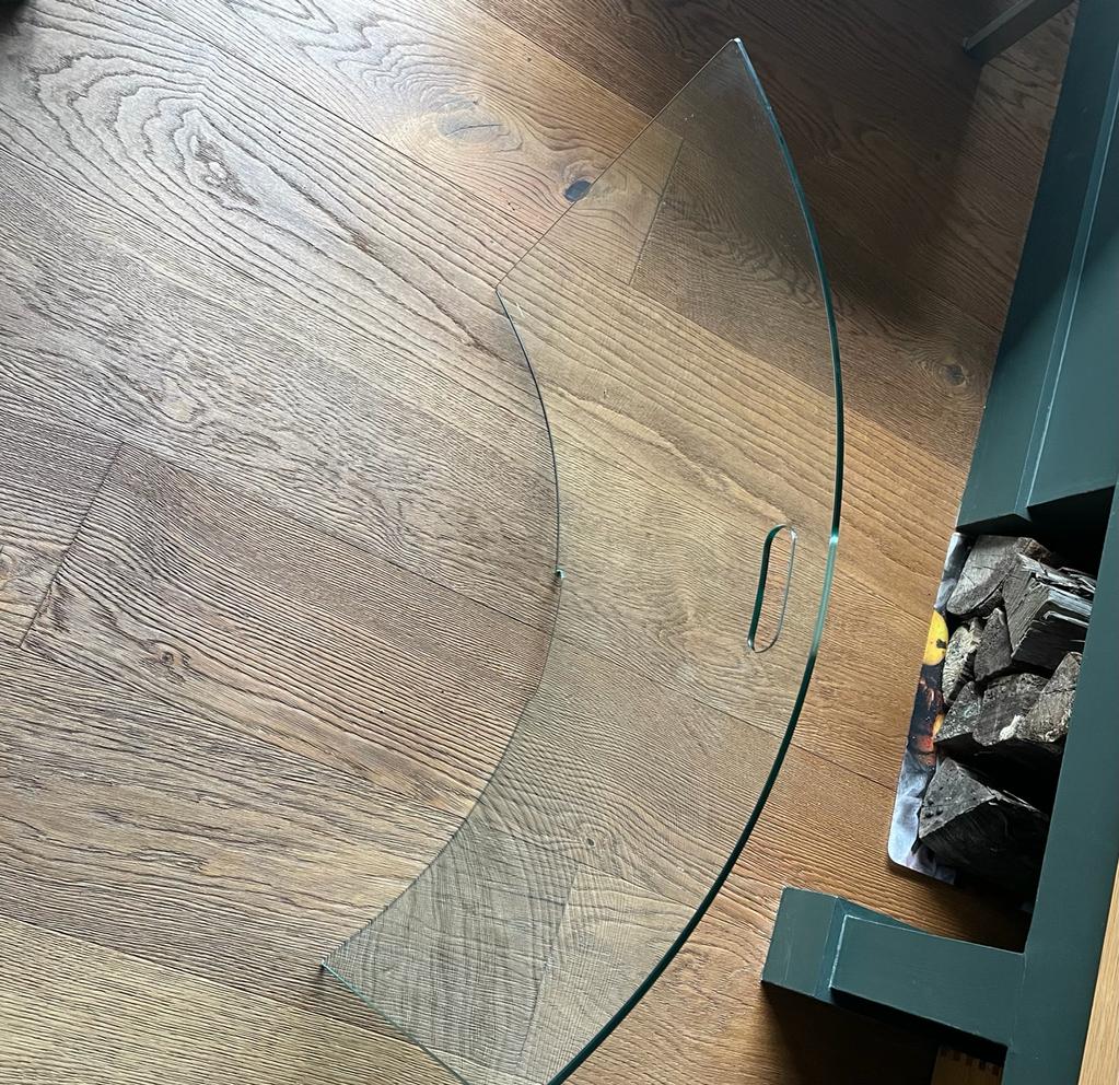 Curved glass firewall
