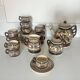 Antique tea and coffee service signed Paul Fouiffen Quimper