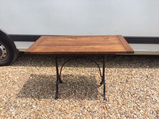 old bistro table foot cast oak plateau