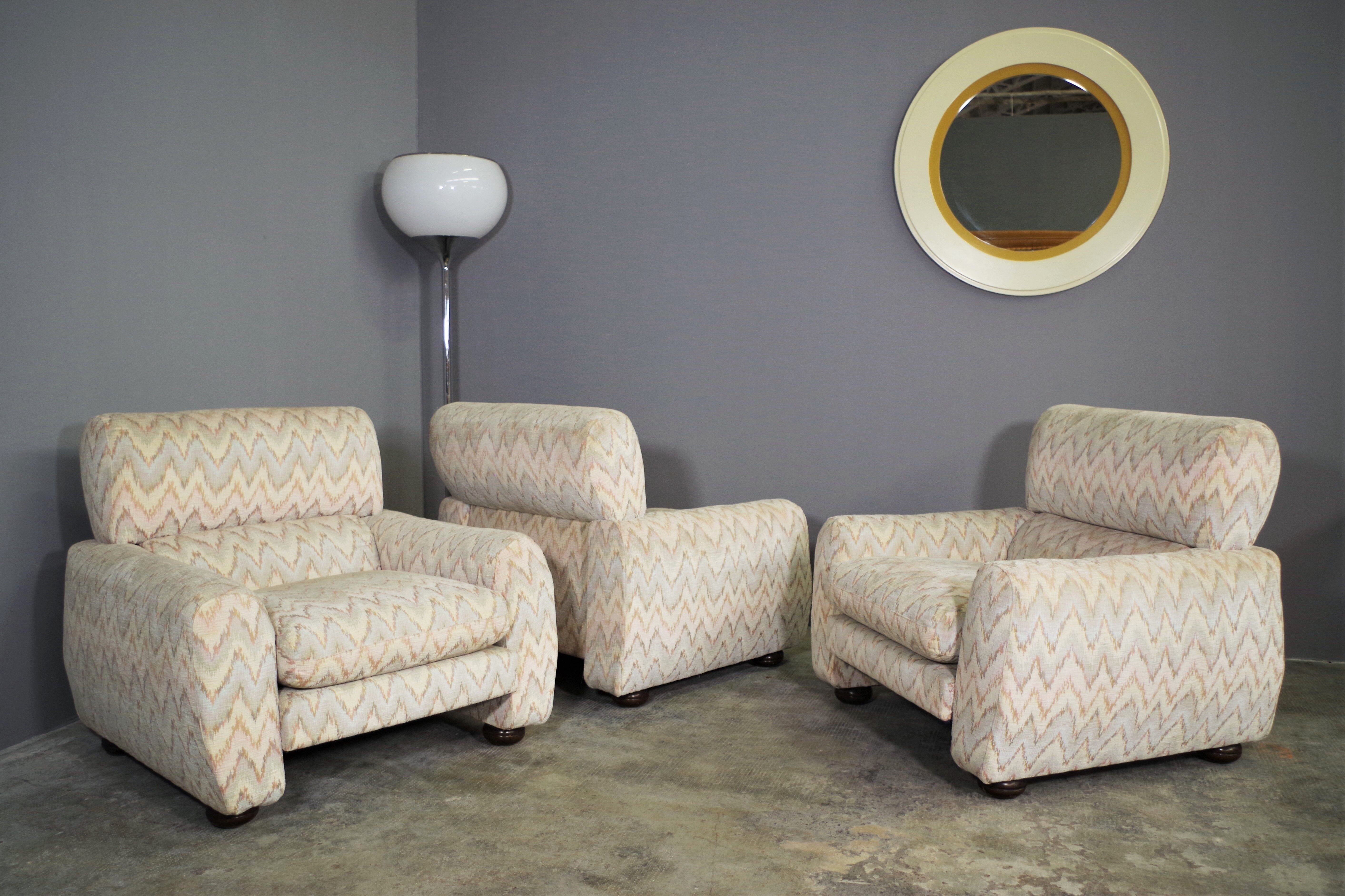 Missoni armchairs, 1970s, set of 3