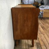 Hifi tv furniture in a row Scandinavian style 1960 vintage oak feet compass