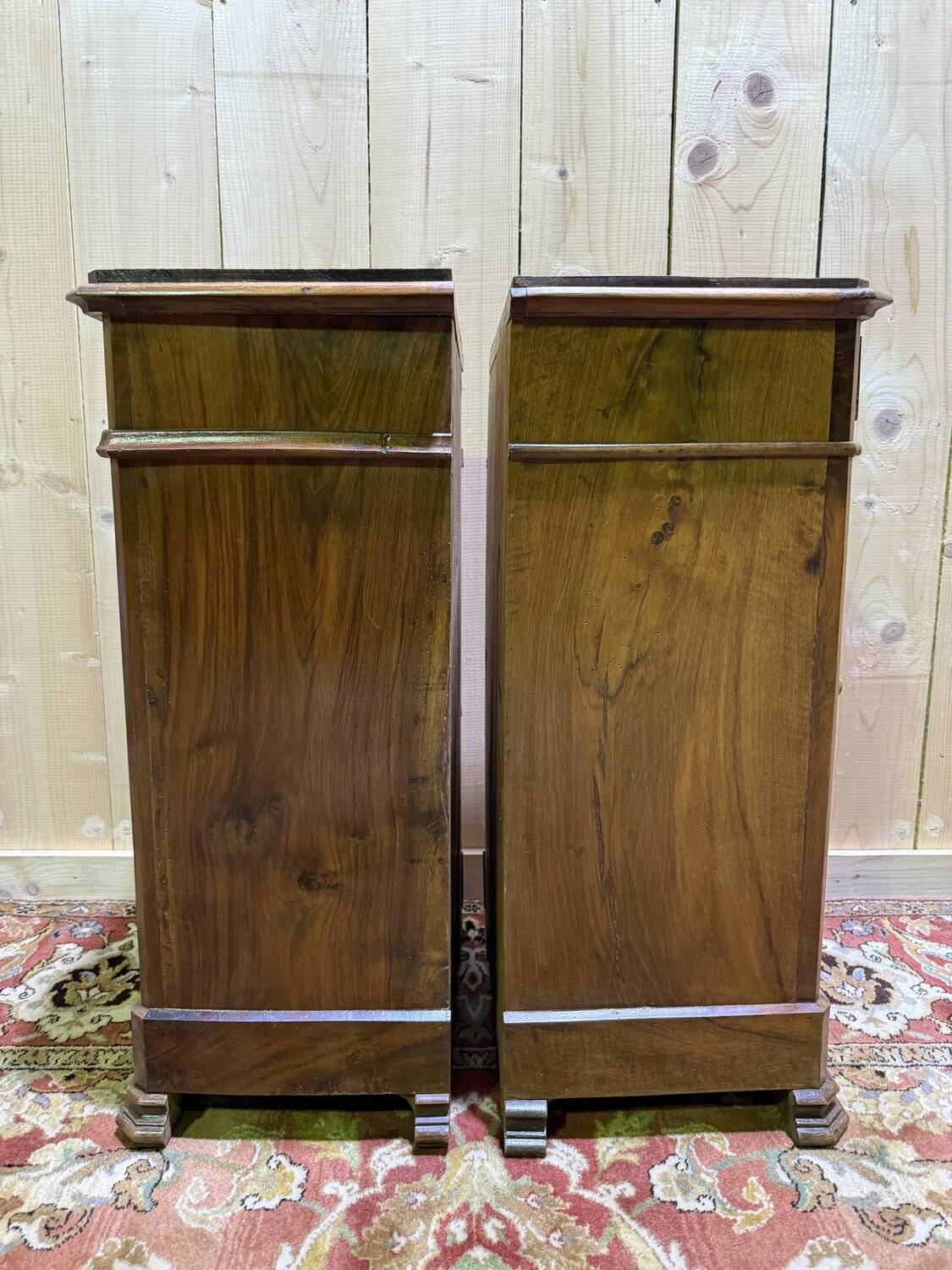 Pair of bedside tables from the Louis Philippe period in walnut.