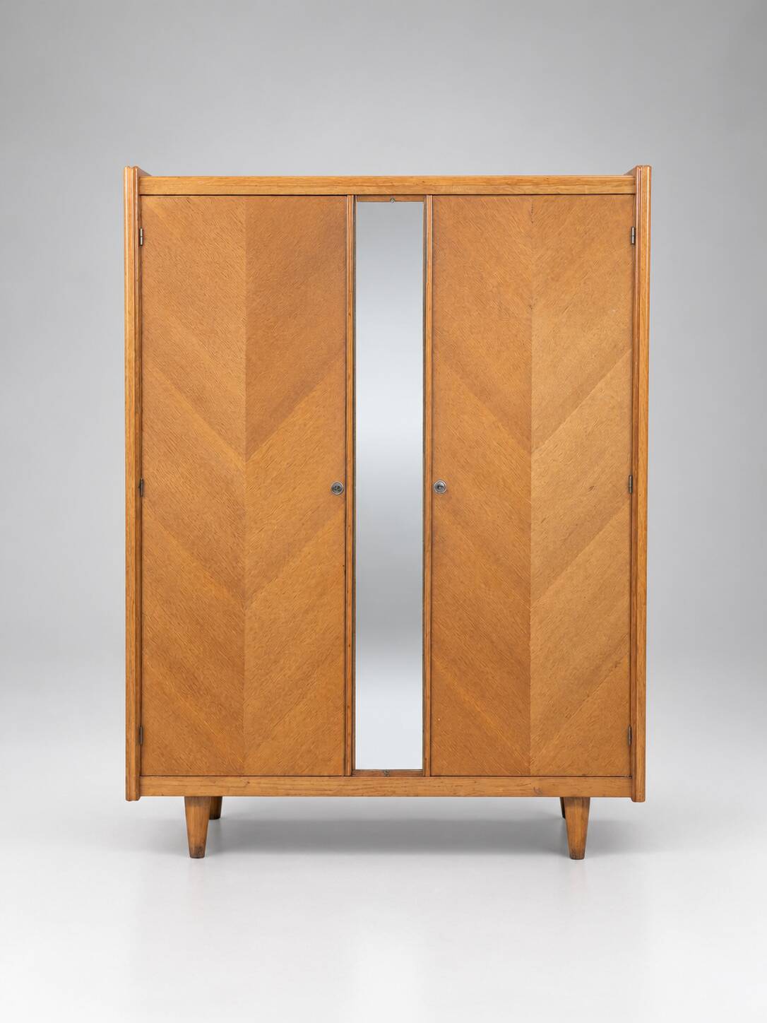 Wardrobe with 2 doors and mirror on the front, 1960, France