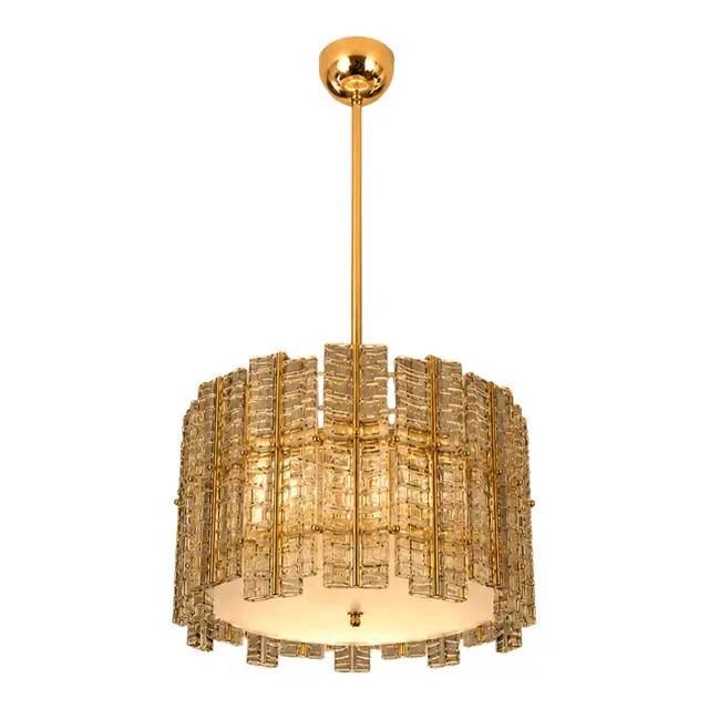 Contemporary Modern Italian Fumè “Tropical” Murano Glass Gold Chandelier