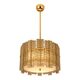 Contemporary Modern Italian Fumè “Tropical” Murano Glass Gold Chandelier