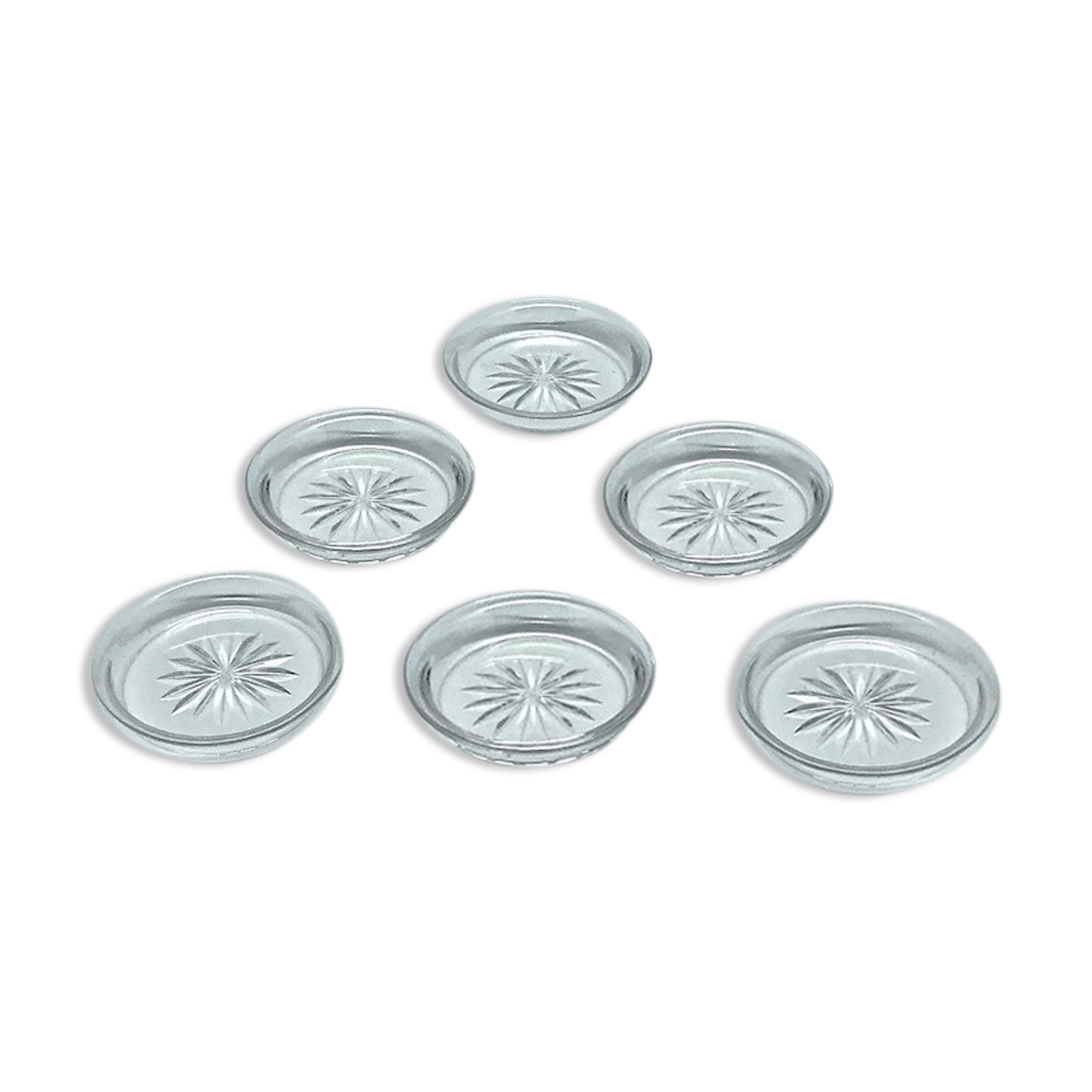 Six crystal coasters Baccarat