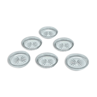Six crystal coasters Baccarat