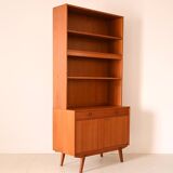 Library with small teak sideboard