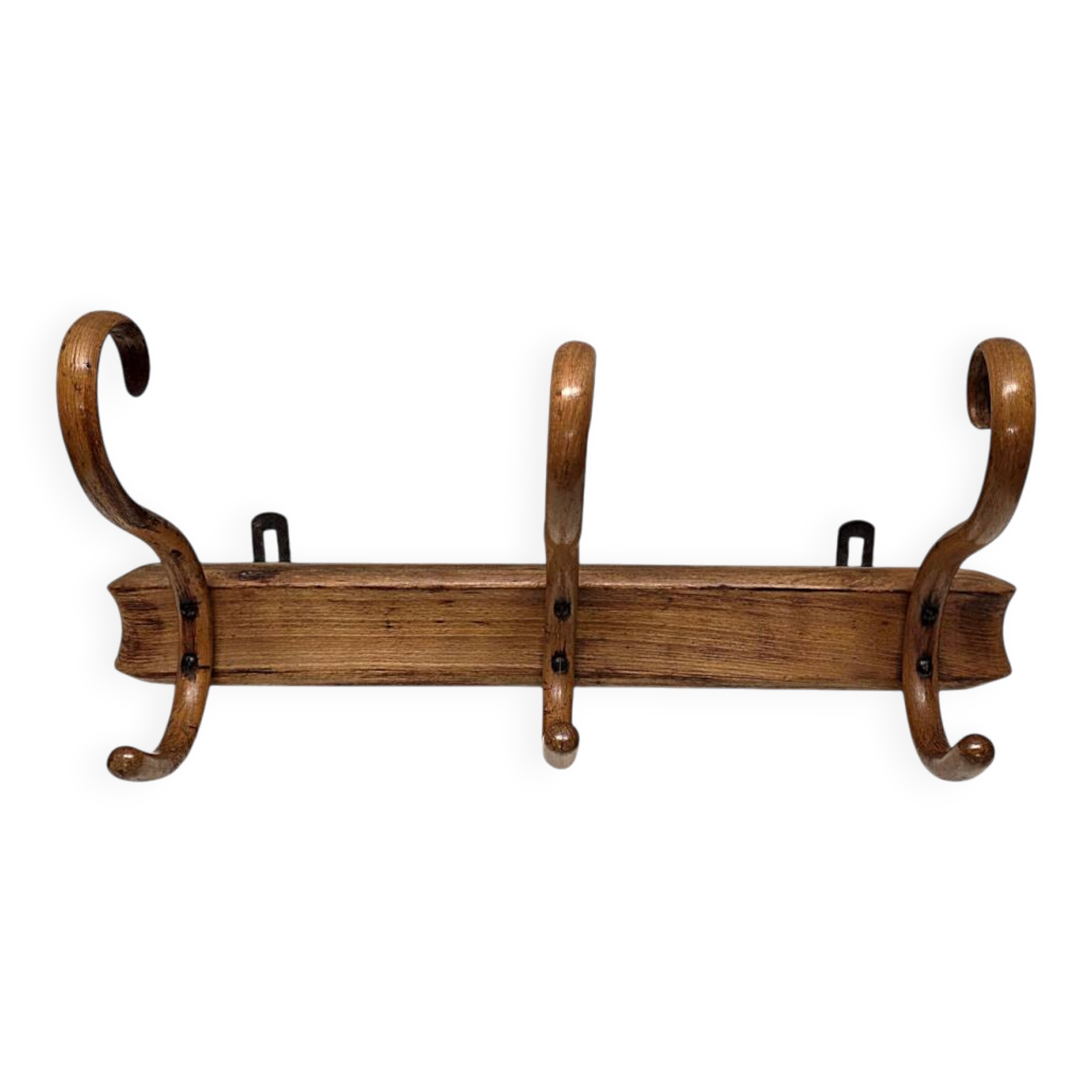 Porte-manteau mural ancien Thonet en hêtre courbé, début des années 1900