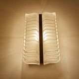 Pair of vintage 70s wall lights, chrome glass