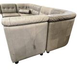 Vintage modular corner sofa in leather, 7 pieces