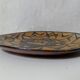 vintage signed glazed terracotta plate in ethnic style