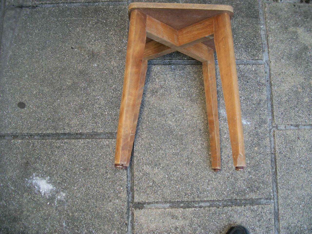Vintage stool with compass feet