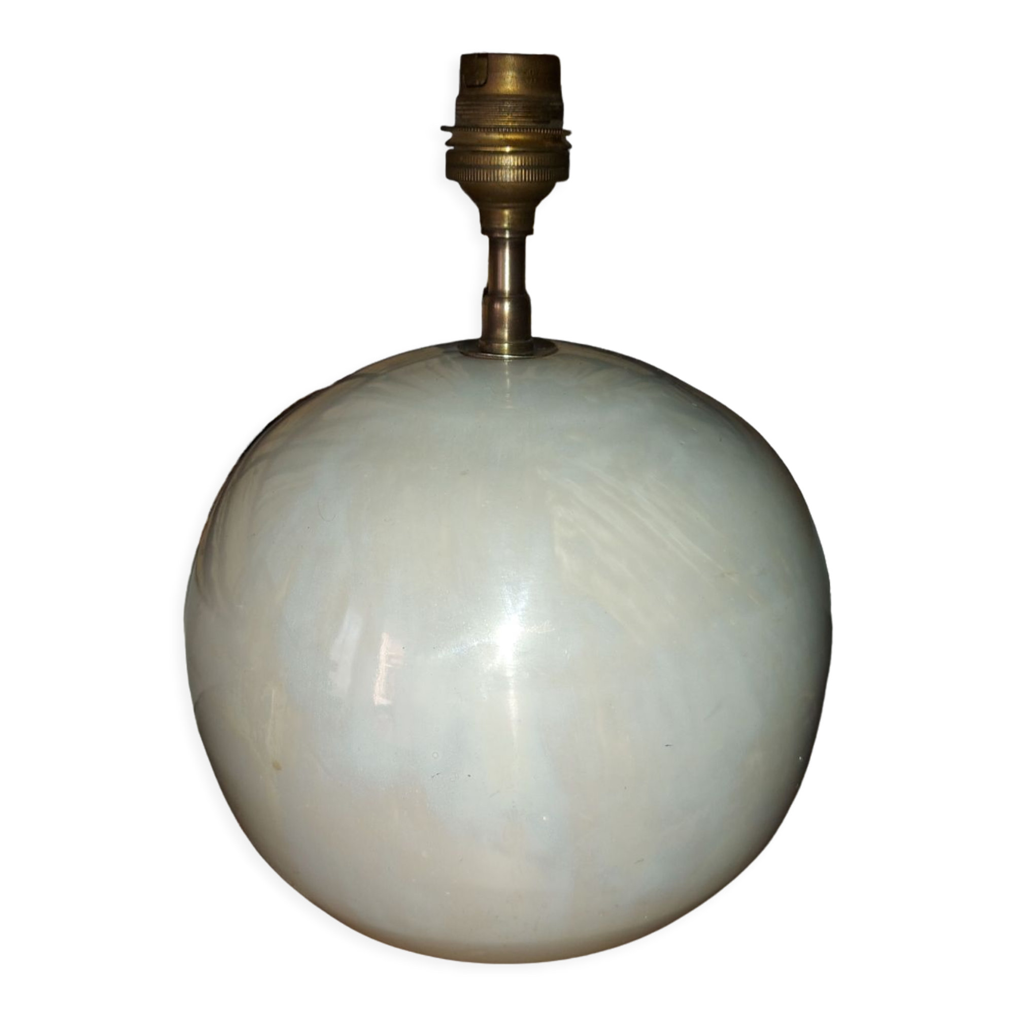 Ceramic lamp foot, iridescent white