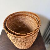 2 paniers en rotin vintage