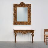 20th Century Italian Baroque style gilded and carved wall console