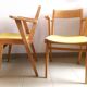 Pair of vintage 1950 sandblasted bridge armchairs