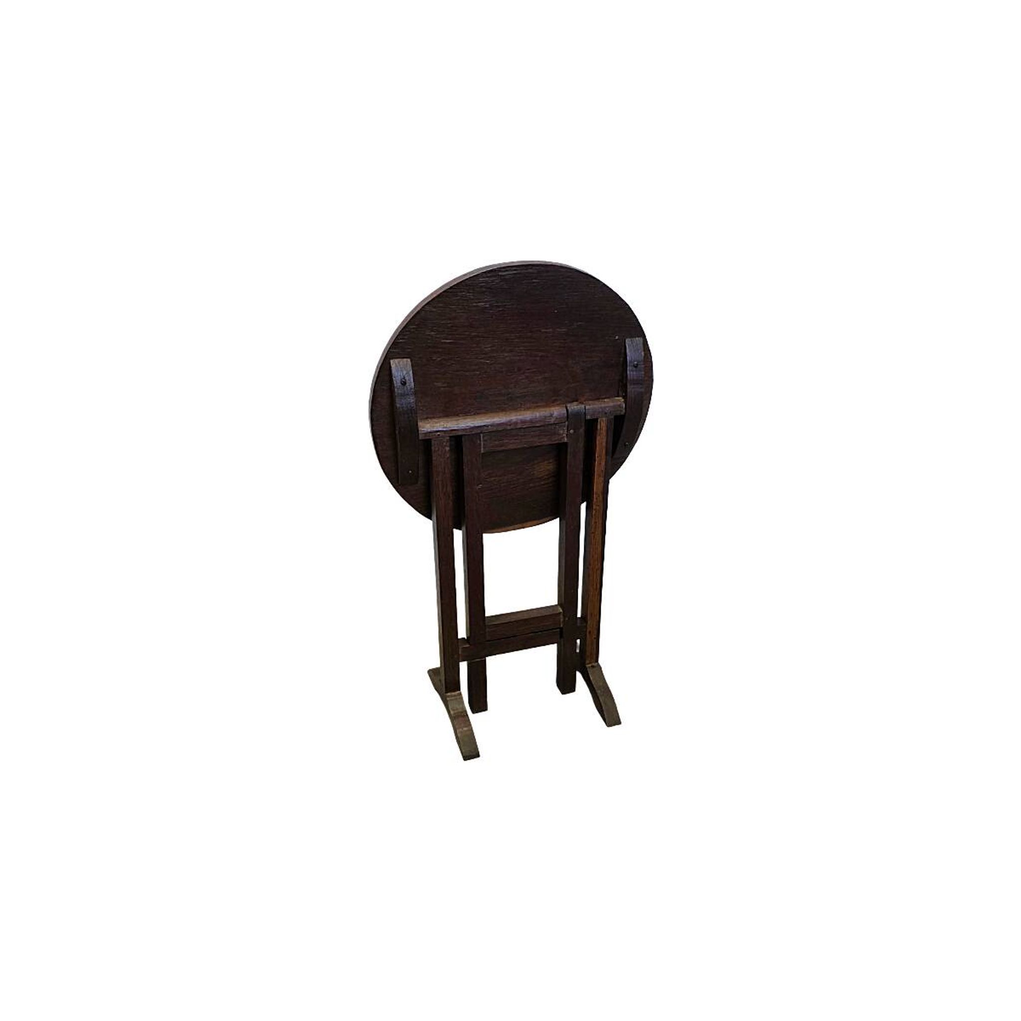 Table d'appoint pliante en chêne, France milieu du siècle