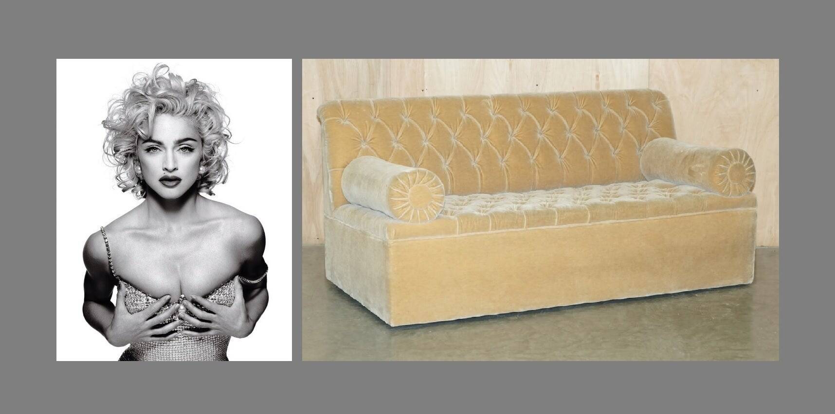 Canapé Chesterfield Bolster en Mohair Velvet par George Smith