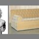 Canapé Chesterfield Bolster en Mohair Velvet par George Smith