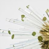 Lustre Bakalowits Miracle Sputnik en laiton avec tiges en verre cristal, années 1960