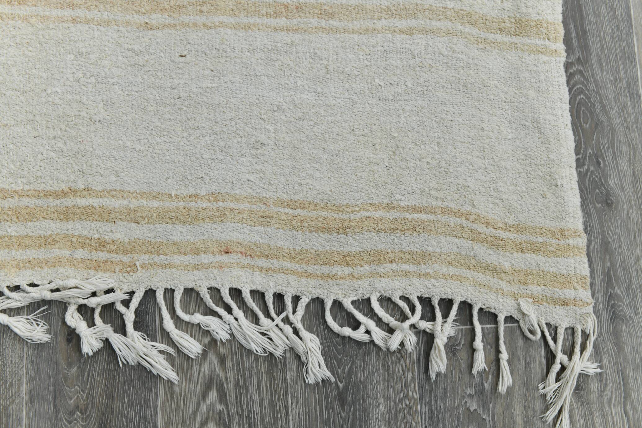 Off-White Oversize Oushak Vintage Rug For Living Room, 181x335 Cm