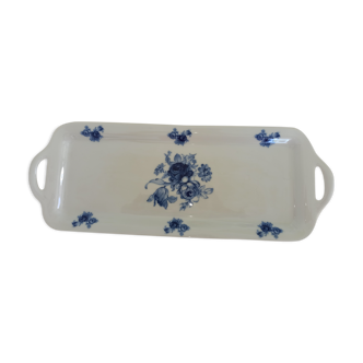 Presentation tray in blue and white Baudour porcelain