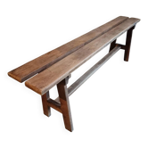 Oak bench, rustic wooden bench, France 1950s.