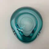 Mid century design set of 4 blue murano glass bowls , 1970's