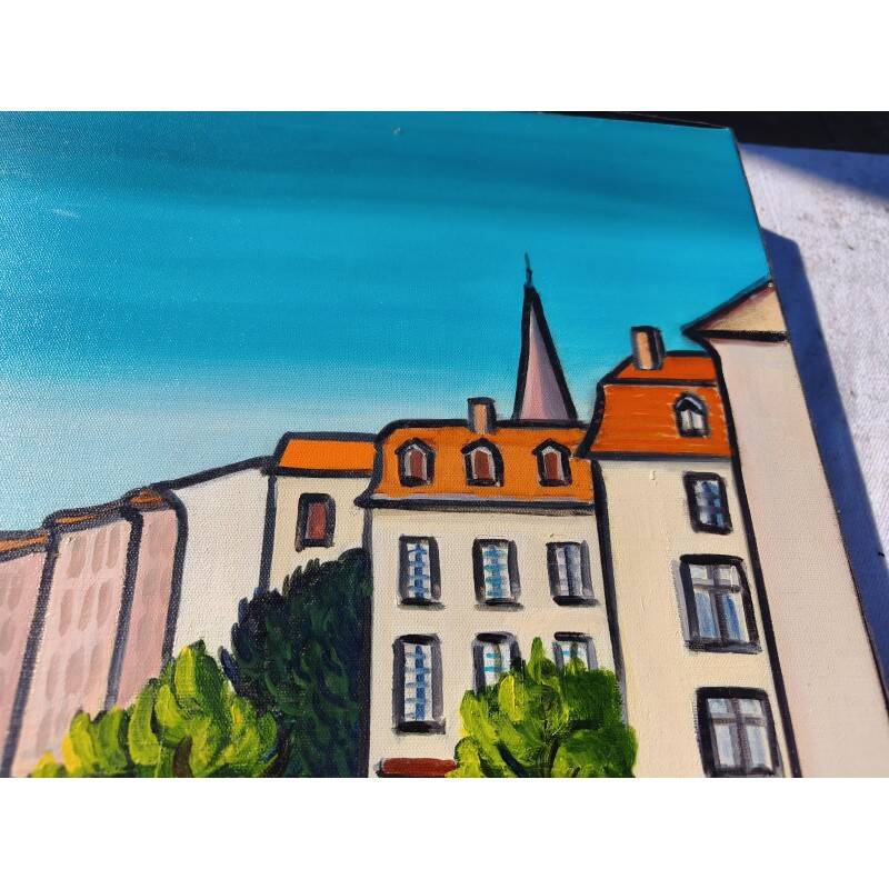 Oil on canvas by H. Rivoire "Bergerac"