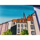 Oil on canvas by H. Rivoire "Bergerac"
