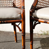 Pair of bamboo armchairs