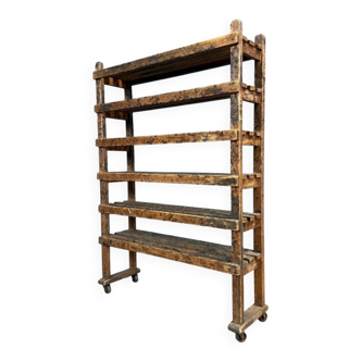 Old wooden shelf from a shoemaker.