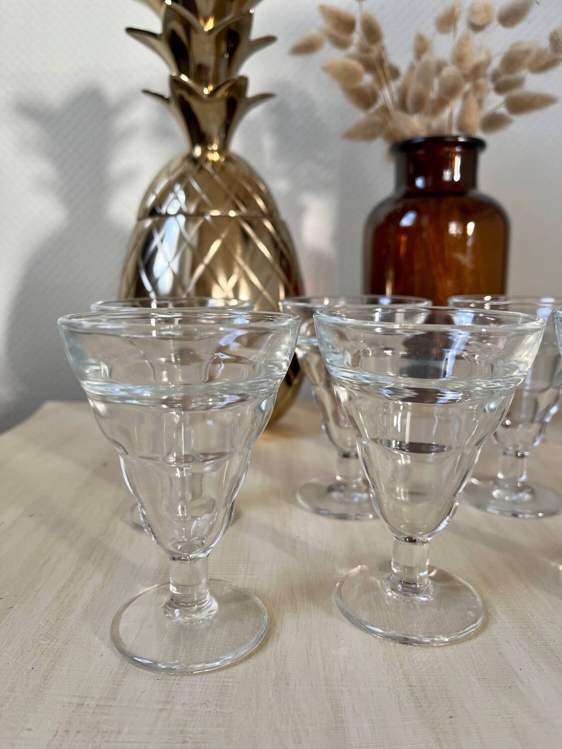 Set of 6 vintage bistro glasses