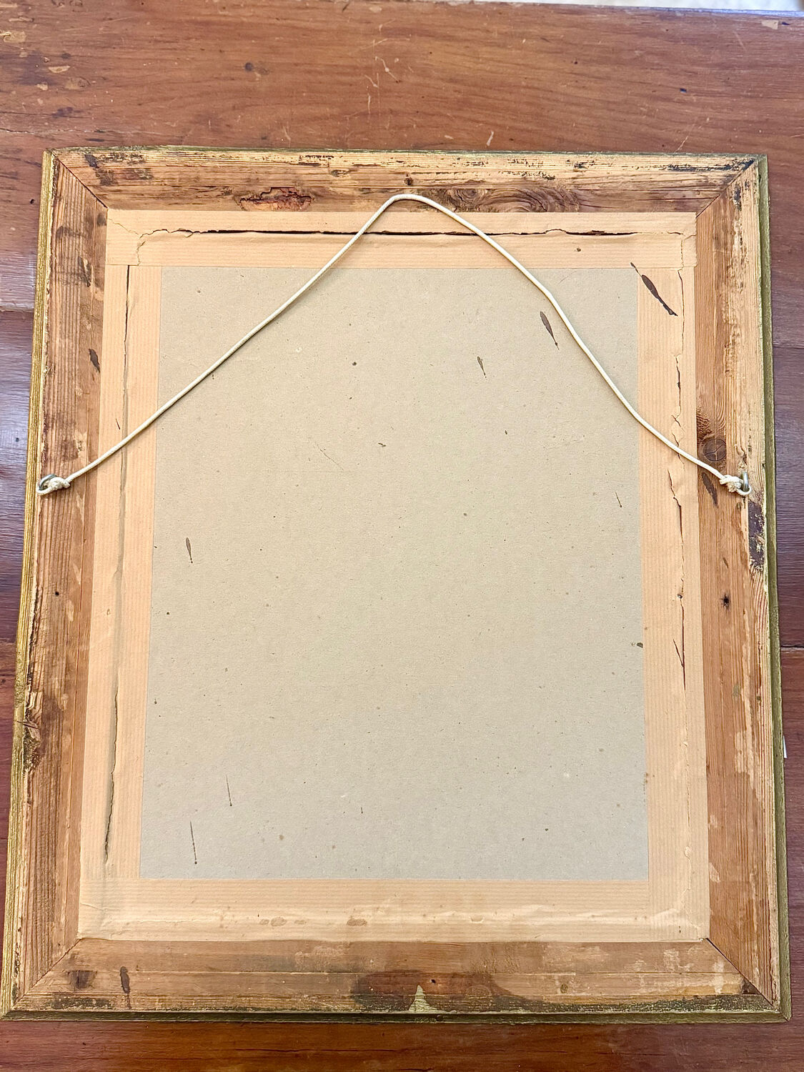 Period Mirror with Wooden and Gilded Stucco Frame – 19th Century Patina