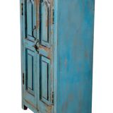 Armoire en teck birman avec patine bleu d’origine