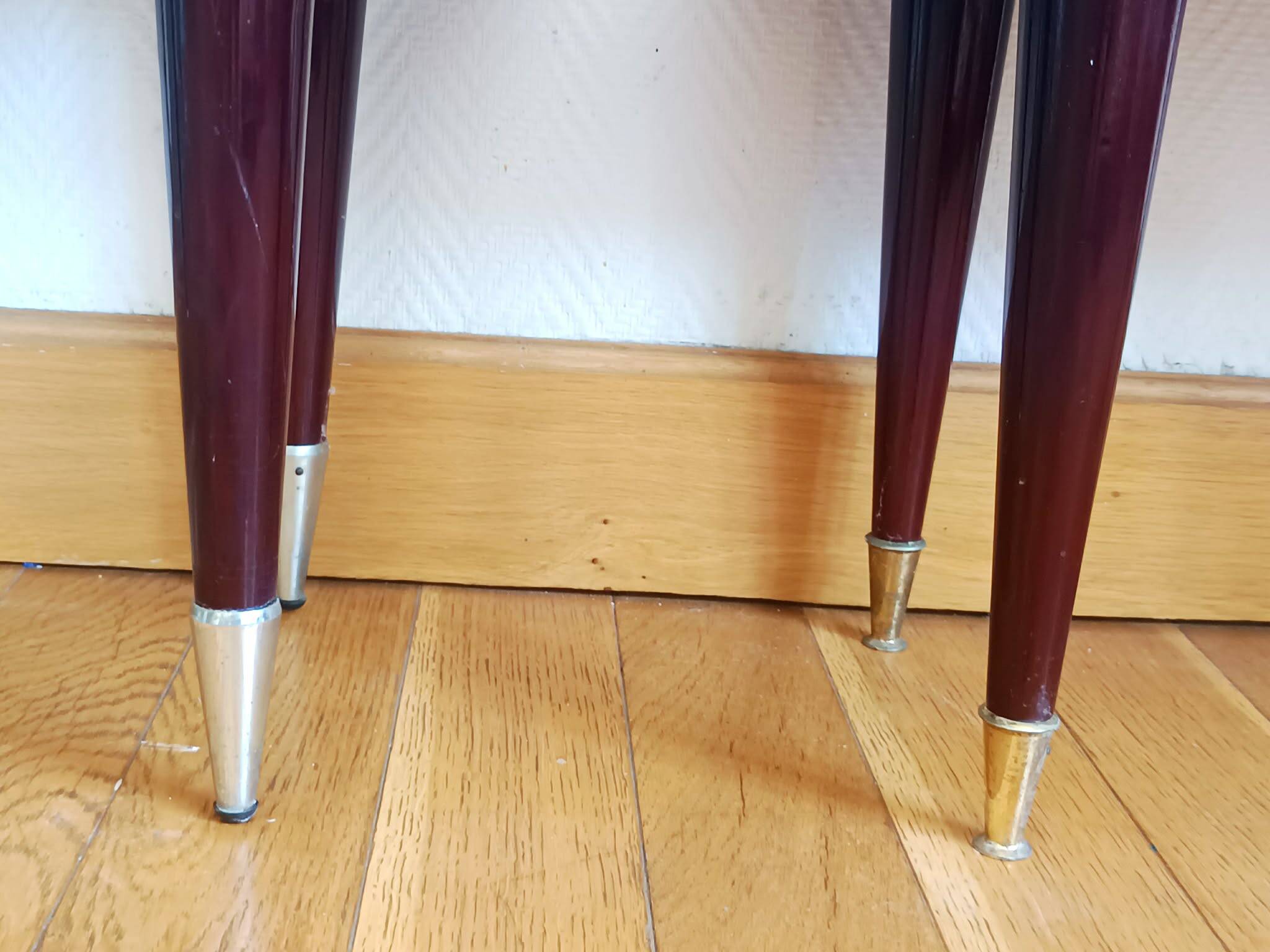 Paire de chevets en bois laqué mid-century 1950